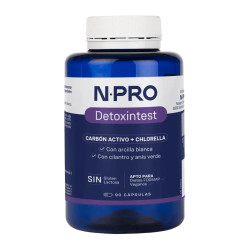 Detoxintest Carbón Activo y Chlorella 90 cápsulas NPro