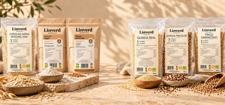 Novedades Linverd Essencials: copos de avena, harinas, quinoa y trigo sarraceno ecológicos sin gluten