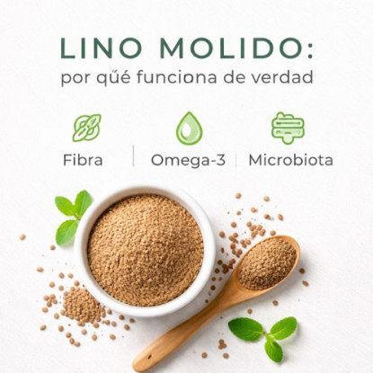 Lino molido: por qué funciona de verdad (fibra, omega-3 y microbiota) y cómo tomarlo sin liarla