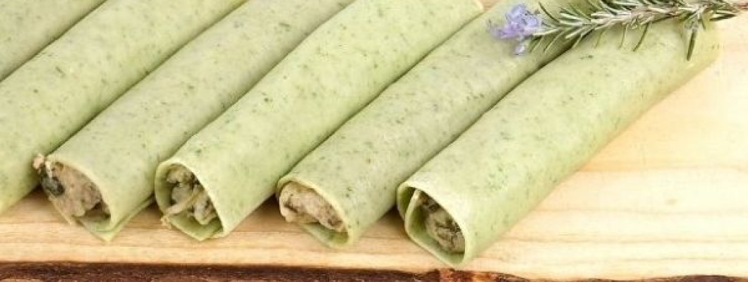 Canelones de espinacas y hummus