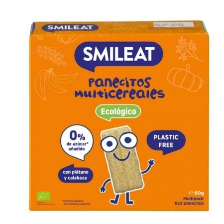 Panets multicereals amb platan i carbassa 6x2(60gr) Smileat S/G ECO