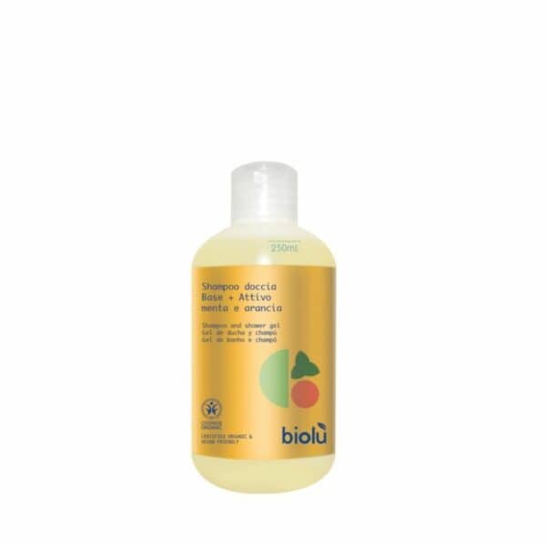2665 Gel De Dutxa I Xampú Amb Menta I Taronja Envàs Reutilitzable 250ml Biolu Eco
