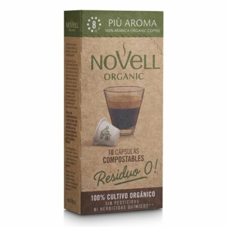 Cafè Càpsules Compostables Più Aroma (10unitats) Intensitat 8 Novell E