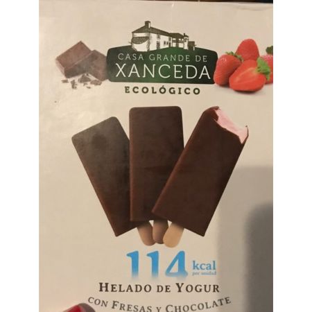 110998043 Gelat De Iogurt Maduixa Cobert De Xocolata 3x86ml Xanceda Eco