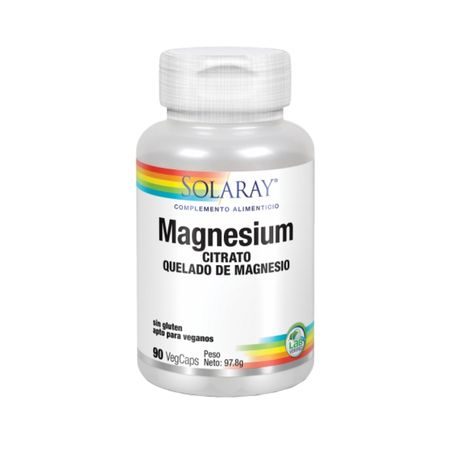 117302694 Magnesium Citrato Quelado De Magnesio 90cap 101.7g Solaray
