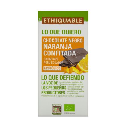 118430185 Xocolata 65% Cacau Peru Naronja 100gr Eathica Eco