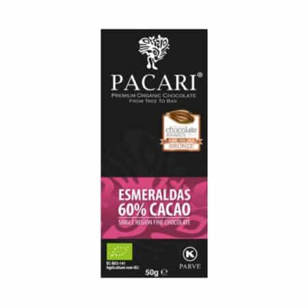133957472 Xocolata Esmeraldes 60% Sense Gluten 50gr Paccari Eco